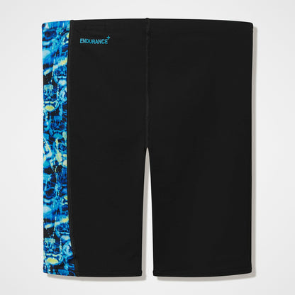 Boys Printed Panel Jammer Black/Blue | Speedo