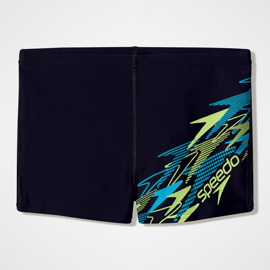 Boys Medley Logo Aquashorts Black/Green | Speedo