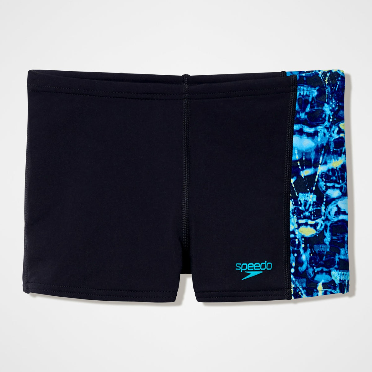 Boys Printed Panel Aquashorts Black/Blue | Speedo