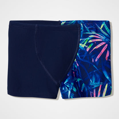 Boys Printed V-Cut Aquashorts Navy | Speedo
