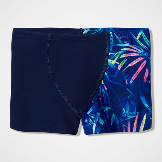 Boys Printed V-Cut Aquashorts Navy | Speedo