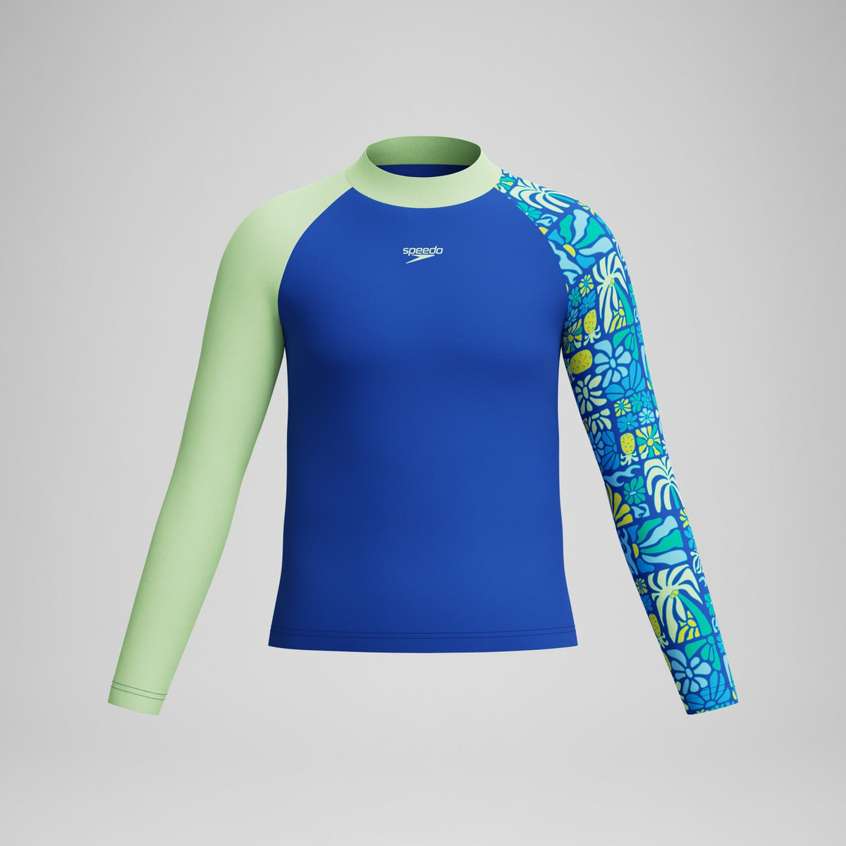 Boys Printed Long Sleeve Rashguard Blue | Speedo