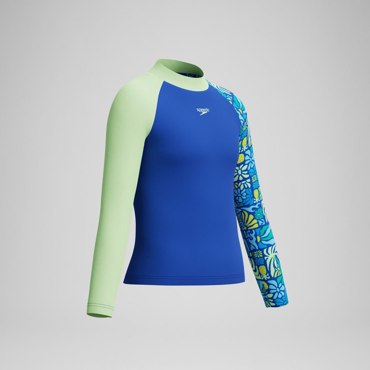 Boys Printed Long Sleeve Rashguard Blue | Speedo