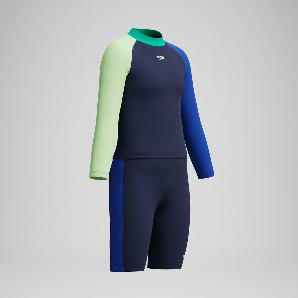 Boys Colourblock Long Sleeve Rashguard Navy | Speedo