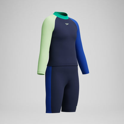 Boys Colourblock Long Sleeve Rashguard Navy | Speedo