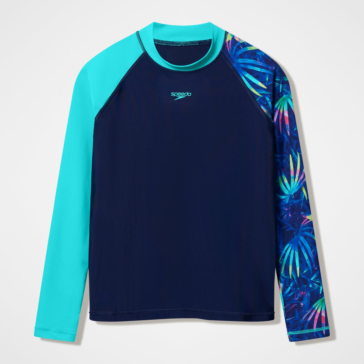 Boys Printed Long Sleeve Rashguard Navy | Speedo