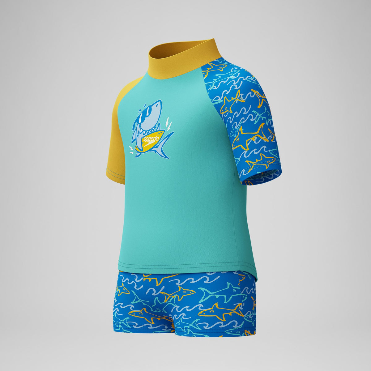 Infant Boys Learn to Swim Rashguard Set Blue/Yellow | Speedo