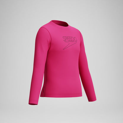Junior Classic Logo Long Sleeve Rashguard Pink | Speedo