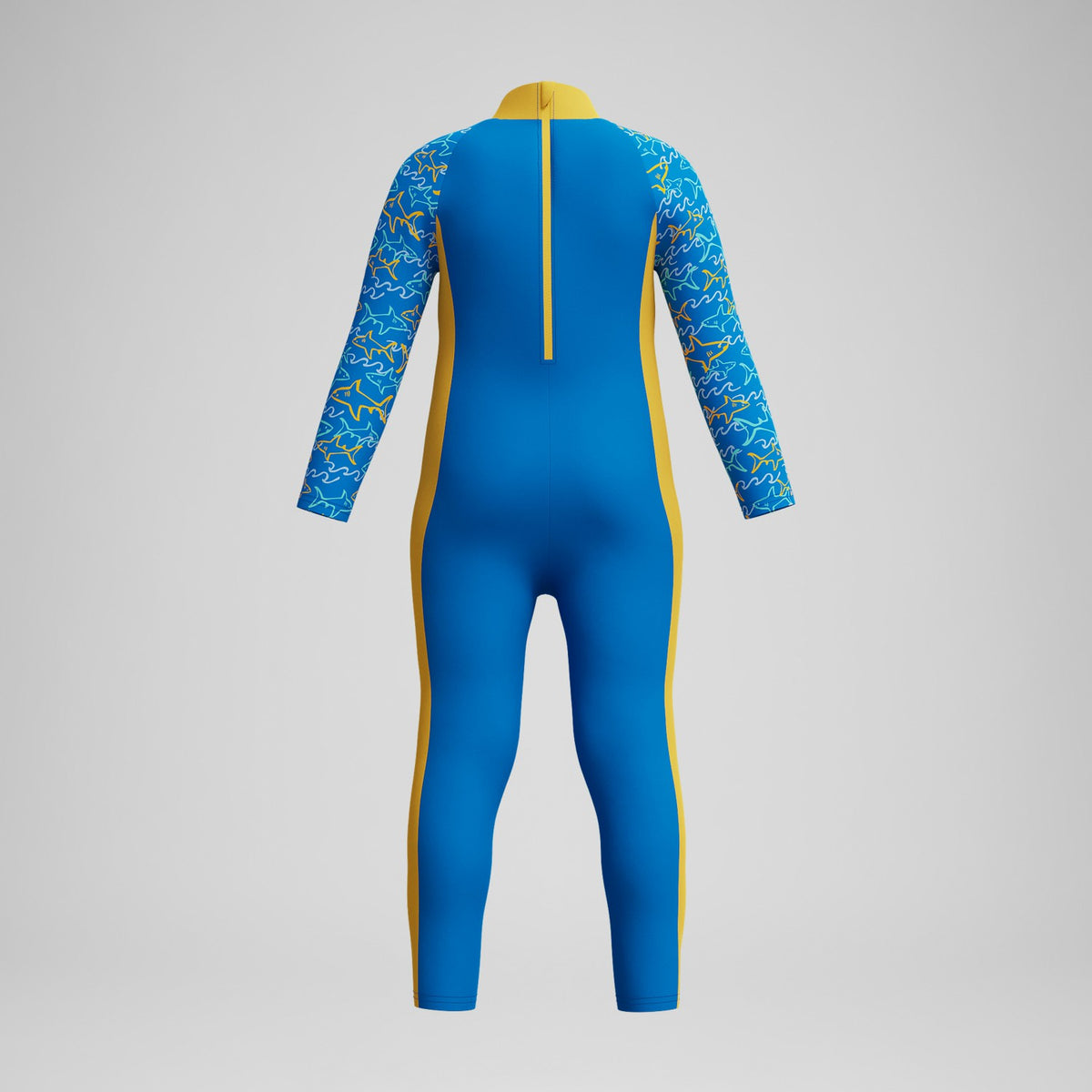 Infant Boys Learn to Swim All-In-One Sun Protection Suit Blue/Yellow | Speedo