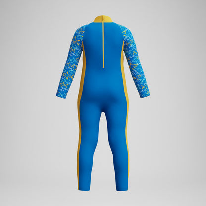 Infant Boys Learn to Swim All-In-One Sun Protection Suit Blue/Yellow | Speedo