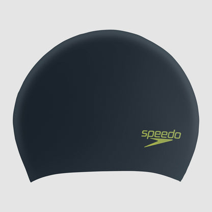 Junior Long Hair Silicone Cap Black/Green | Speedo