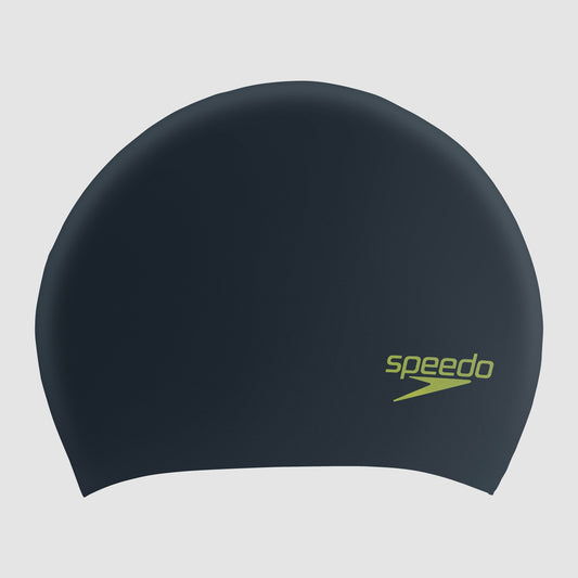 Junior Long Hair Silicone Cap Black/Green | Speedo