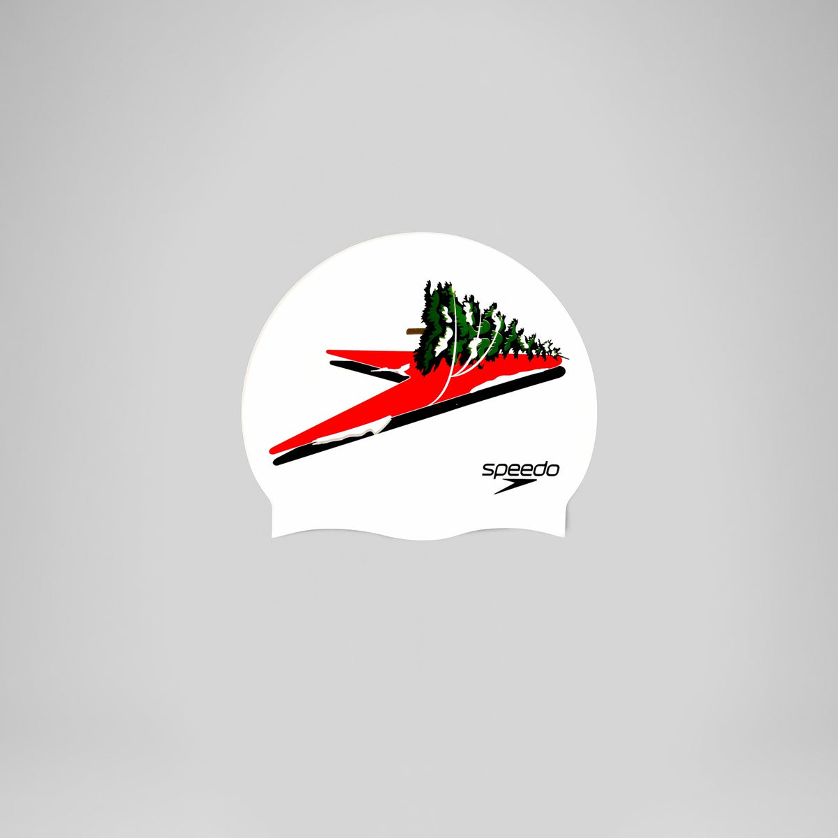 Unisex Printed Silicone Cap Red/Green | Speedo