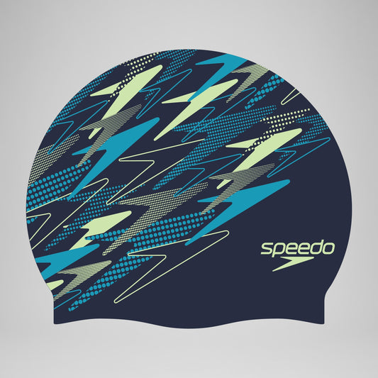 Adult Printed Silicone Cap Teal/Blue | Speedo
