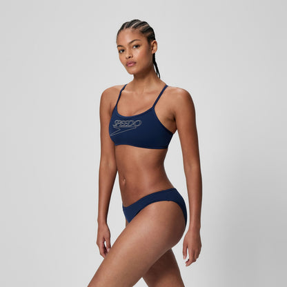 Endurance+ Logo Thinstrap Bikini Set Navy | Speedo