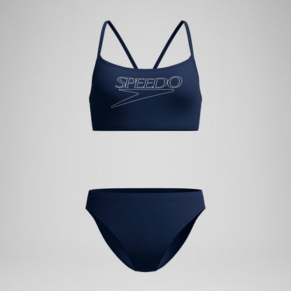 Endurance+ Logo Thinstrap Bikini Set Navy | Speedo