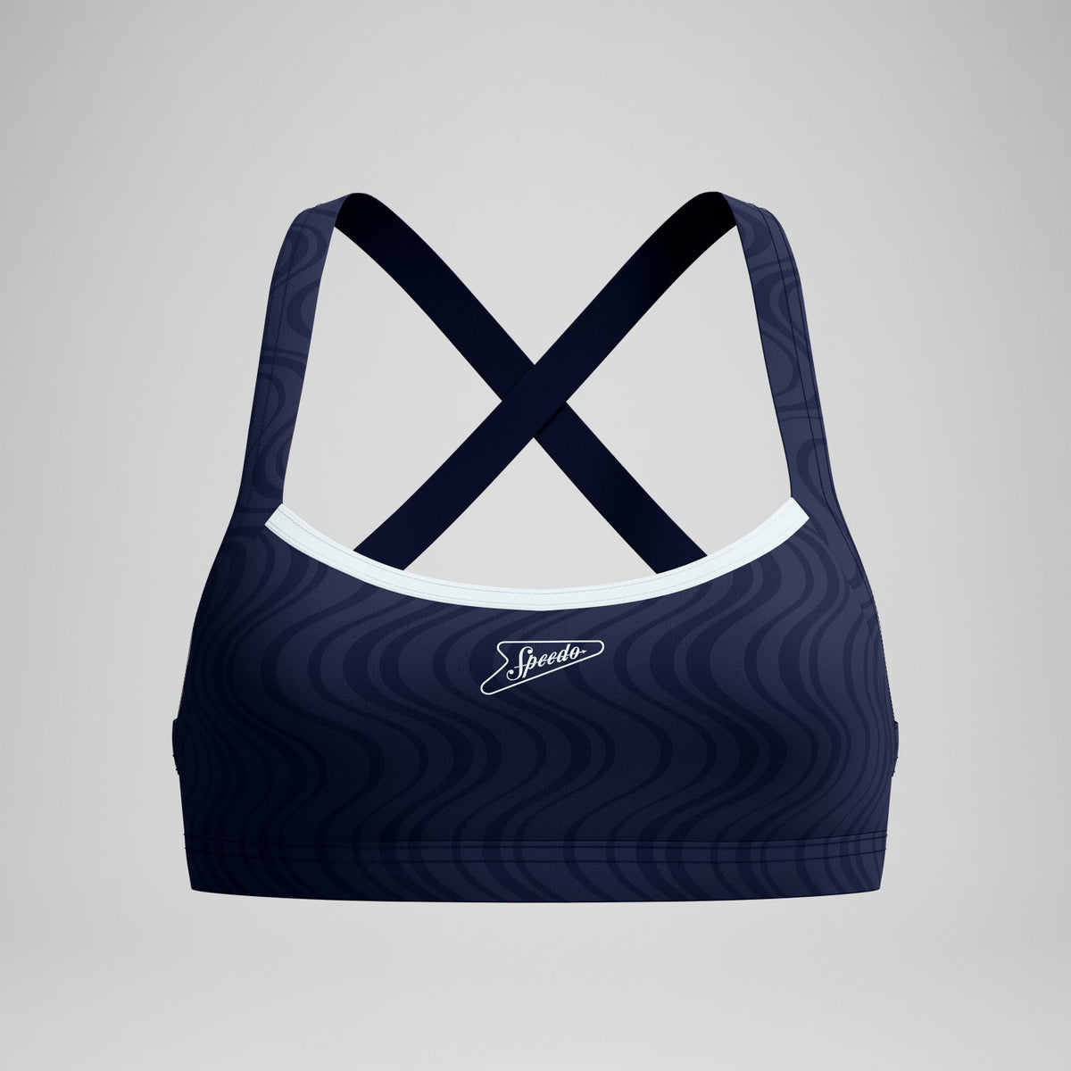 Jetstream Textured Crossback Bikini Top Navy/White | Speedo