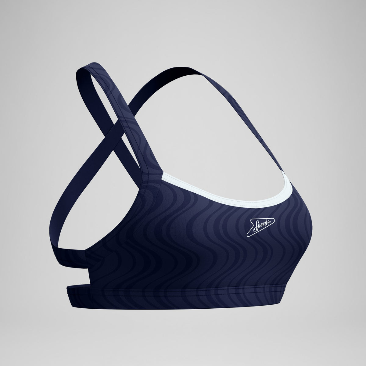 Jetstream Textured Crossback Bikini Top Navy/White | Speedo