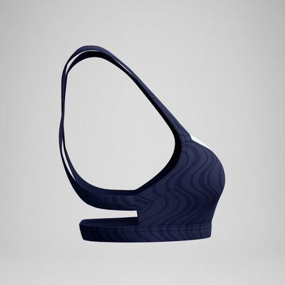 Jetstream Textured Crossback Bikini Top Navy/White | Speedo