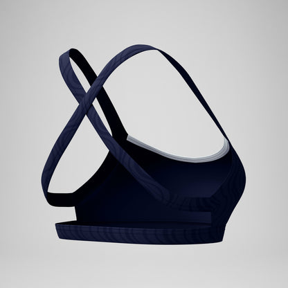 Jetstream Textured Crossback Bikini Top Navy/White | Speedo