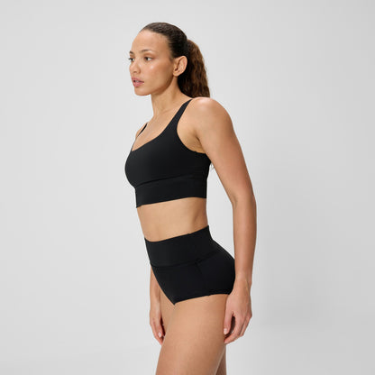 Solid Square Neck Bikini Top Black | Speedo