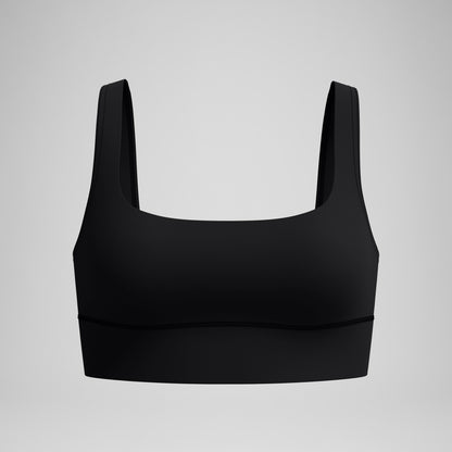 Solid Square Neck Bikini Top Black | Speedo