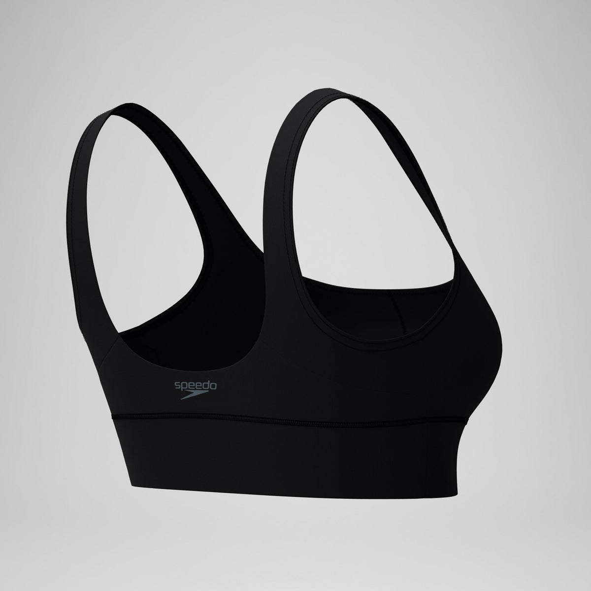 Solid Square Neck Bikini Top Black | Speedo