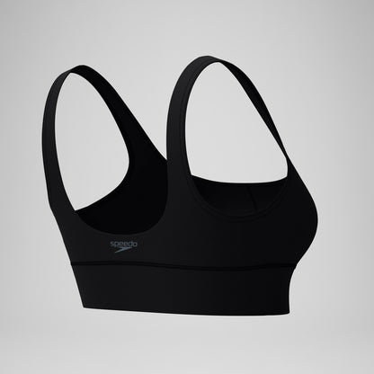 Solid Square Neck Bikini Top Black | Speedo