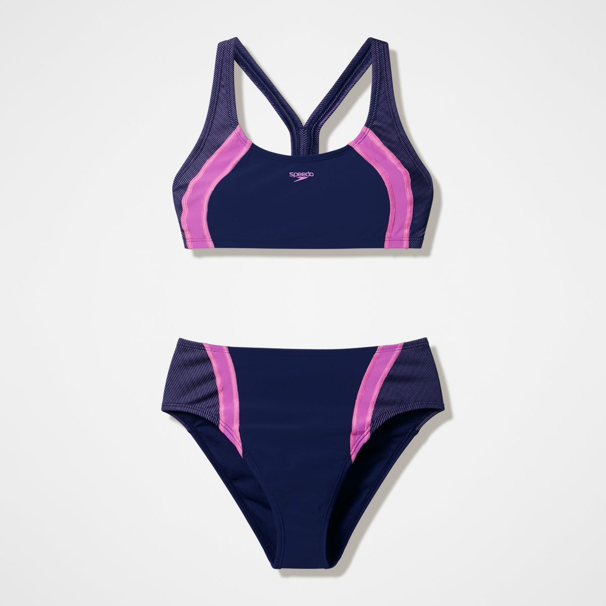 Quantum Rib Splice Two Piece Navy/Pink | Speedo