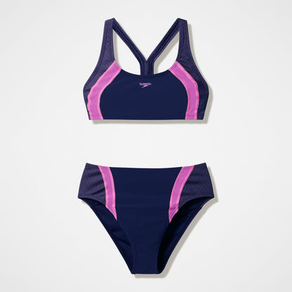 Quantum Rib Splice Two Piece Navy/Pink | Speedo