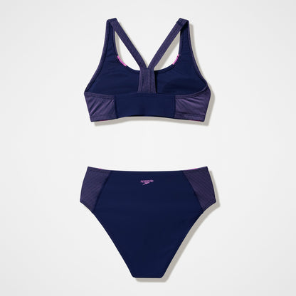 Quantum Rib Splice Two Piece Navy/Pink | Speedo