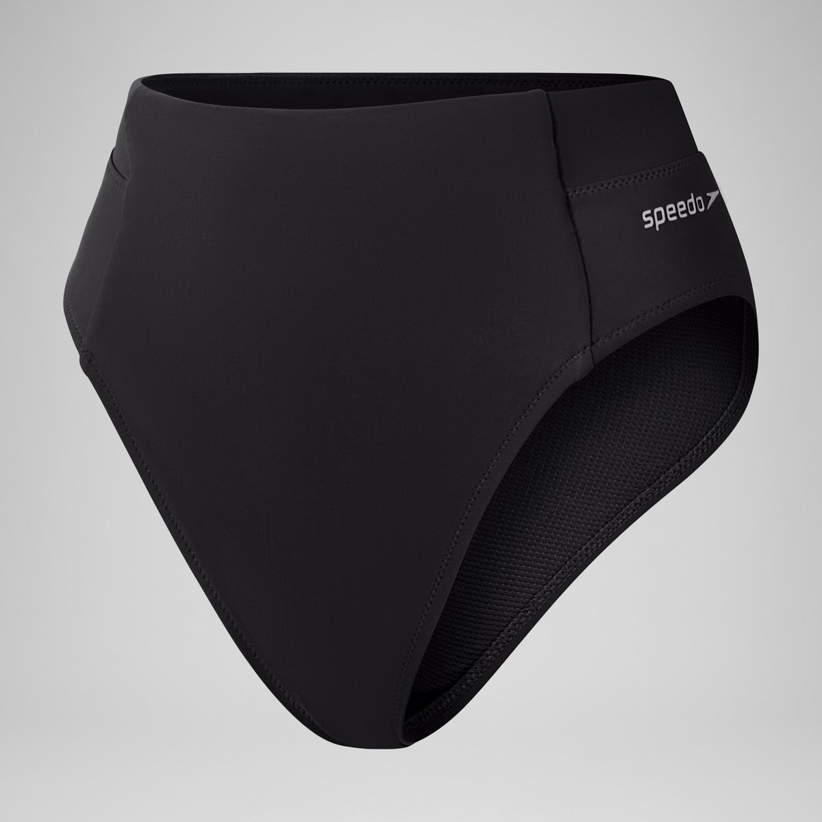 Solid High Waisted Bikini Bottom Dark Grey | Speedo
