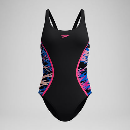 Hyperboom Splice Muscleback Swimsuit Black/Pink | Speedo