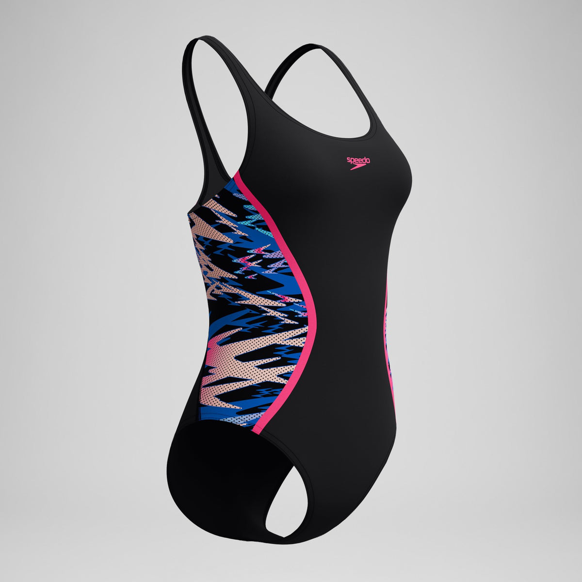 Hyperboom Splice Muscleback Swimsuit Black/Pink | Speedo