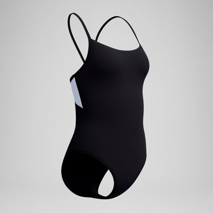 Solid Racerback Swimsuit Black/White | Speedo