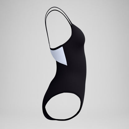 Solid Racerback Swimsuit Black/White | Speedo