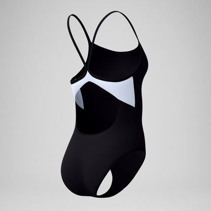 Solid Racerback Swimsuit Black/White | Speedo