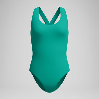 Solid Scoop Neck Swimsuit Teal | Speedo