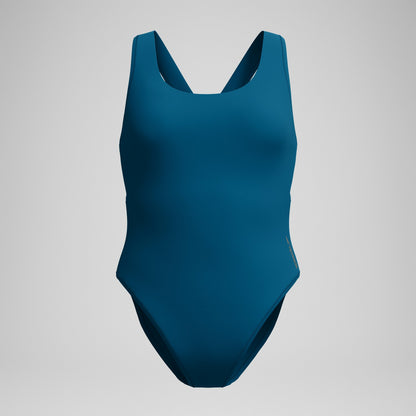 Solid Scoop Neck Mesh Swimsuit Dark Teal | Speedo