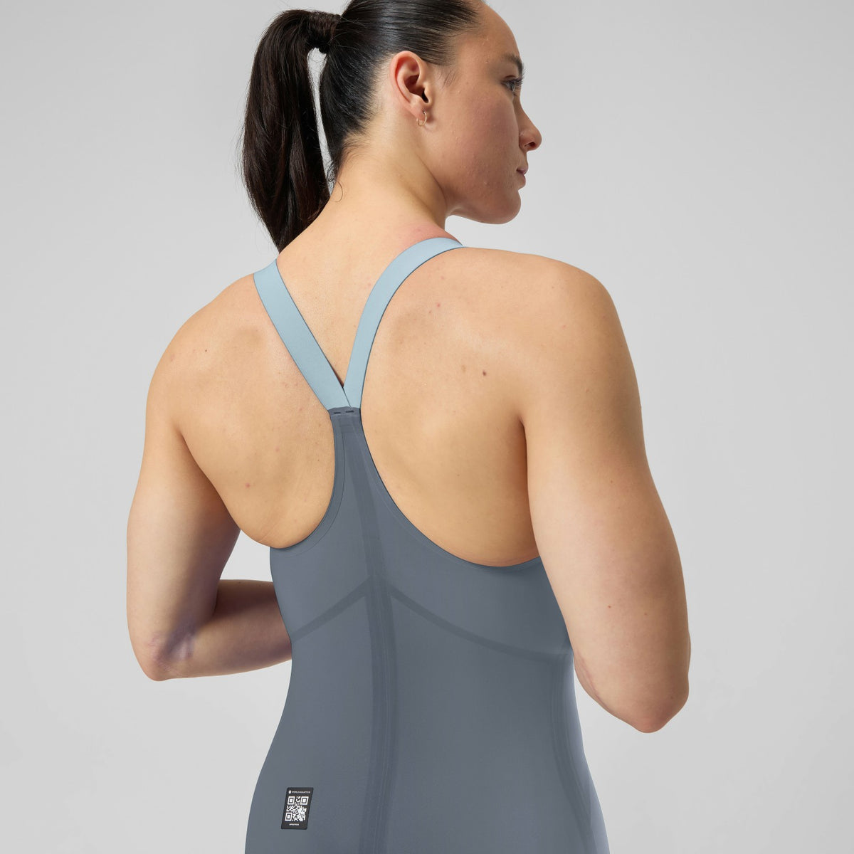 Fastskin LZR Pure Valor 2.0 Closedback Kneeskin Grey/Blue | Speedo