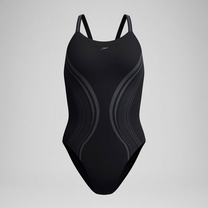 V Class Printed Active Back Swimsuit Black | Speedo