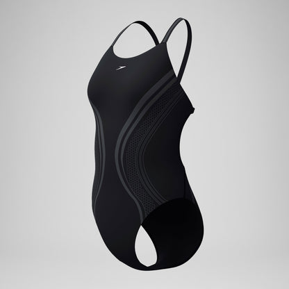 V Class Printed Active Back Swimsuit Black | Speedo