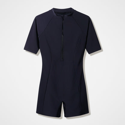 Modern Coverage Short Sleeve Legsuit Black | Speedo