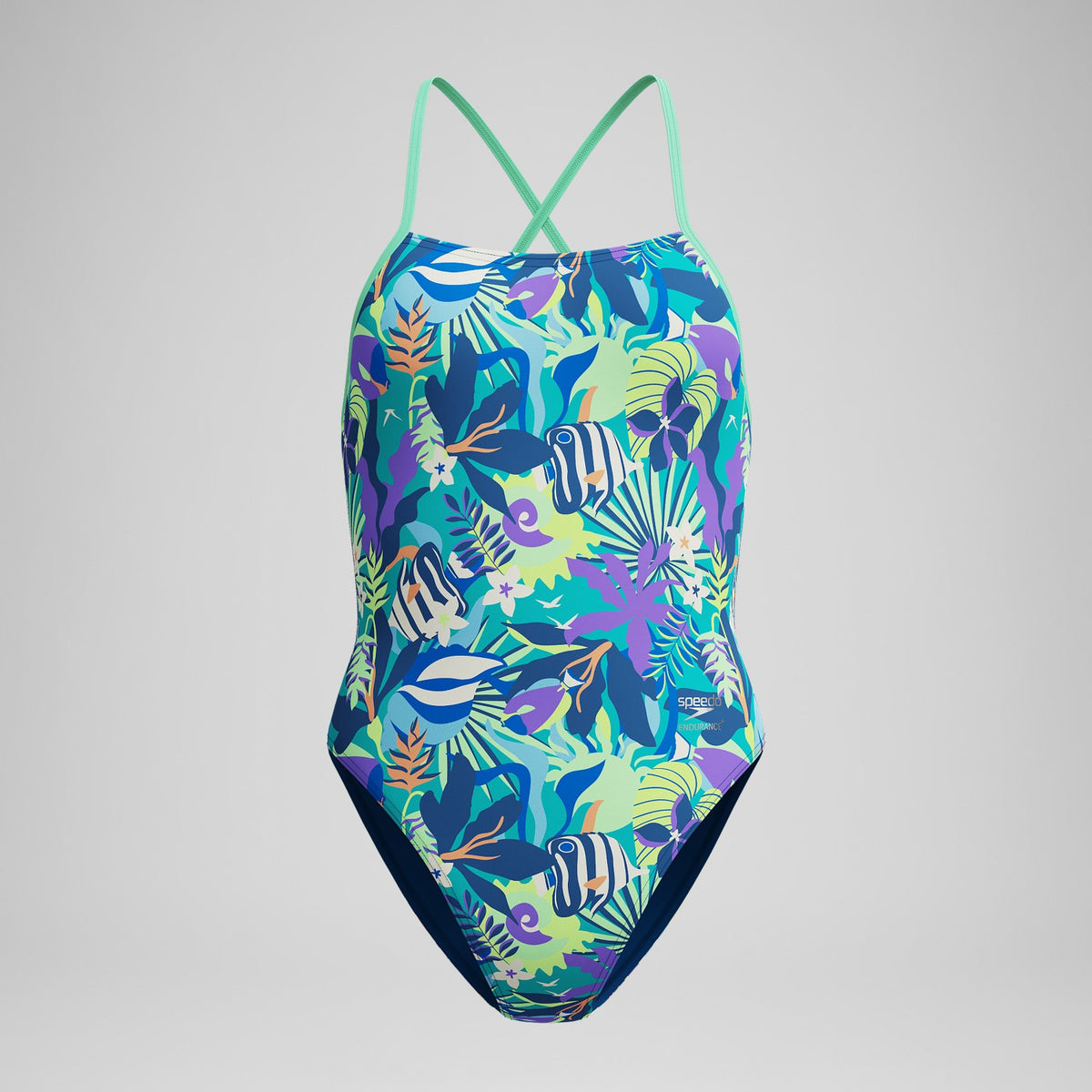 Club Training Printed Tie Back Swimsuit Green | Speedo