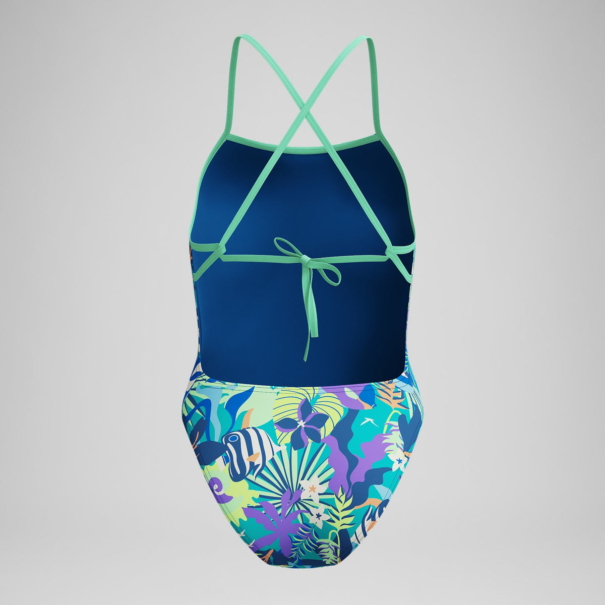 Club Training Printed Tie Back Swimsuit Green | Speedo