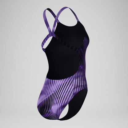 Club Training Printed Leaderback Swimsuit Purple | Speedo