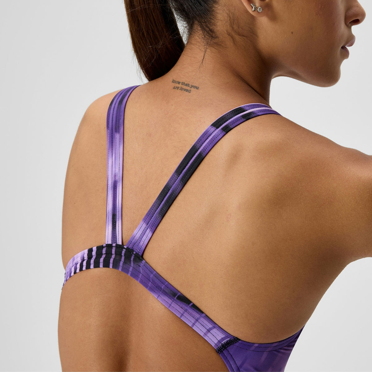 Club Training Printed Leaderback Swimsuit Purple | Speedo