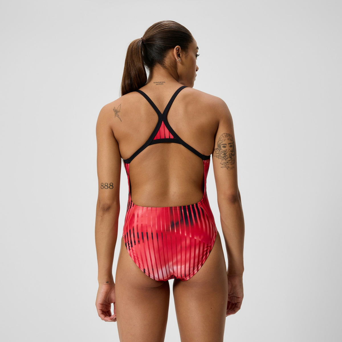 Club Training Printed Turnback Swimsuit Red | Speedo