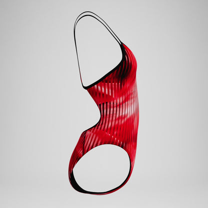 Club Training Printed Turnback Swimsuit Red | Speedo