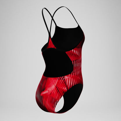 Club Training Printed Turnback Swimsuit Red | Speedo
